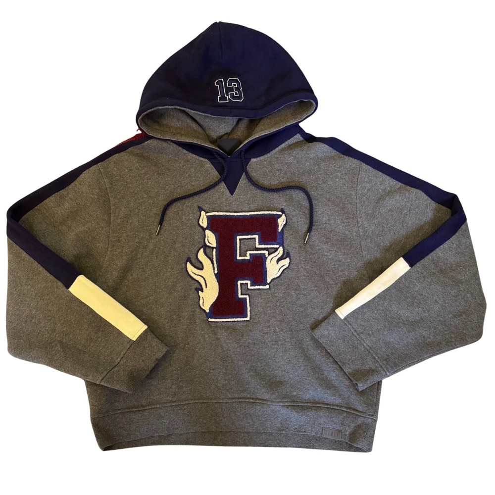Puma x Rihanna FENTY Gray Hoodie XL Varsity Letter F Pullover Sweatshirt